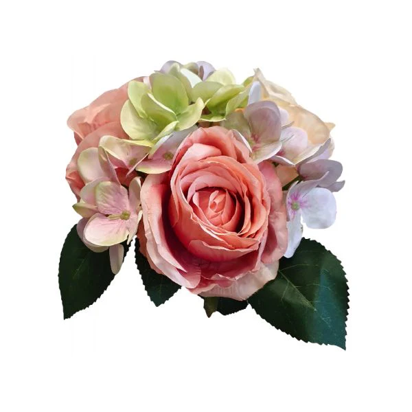 Orange Rose & Hydrangea Bouquet - 29cm - Image 2