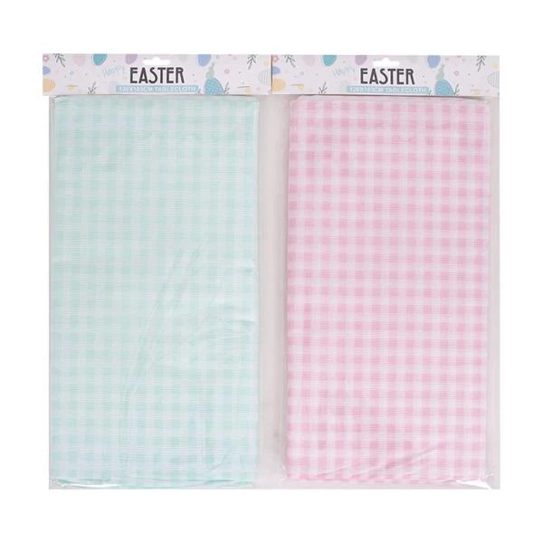 Gingham Flannel Back 22g Tablecloth - 137cm x 274cm