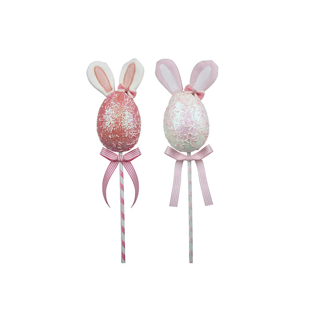 2A 13CM EGG W/48CM PICK WHITE, BLUE, PINK, GREEN