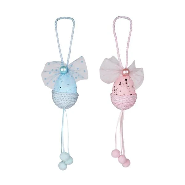 2A 21CM EASTER HANGING DECO PINK & BLUE