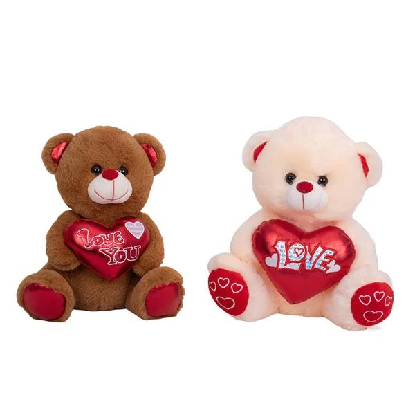Assorted Love Heart Plush Bear - 30cm