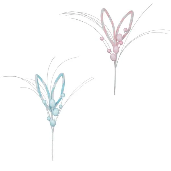 2A 32CM EASTER BUNNY EAR STEM BLUE, PINK