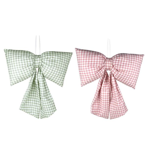 2A 41x56CM GINGHAM DECORATOR BOWS PINK, SAGE