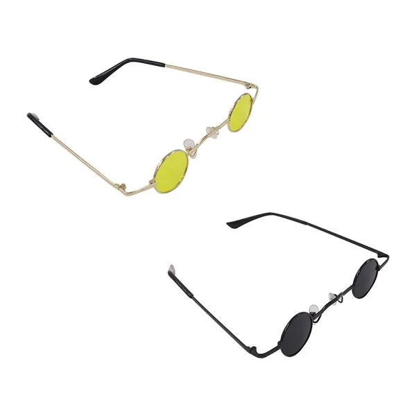 Black / Yellow Retro Hip Hop Glasses