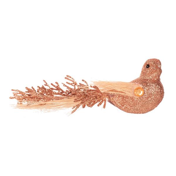 Champagne Or Rose Gold Bird With Clip - 14cm x 7cm x 5cm - Image 3