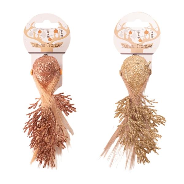 Champagne Or Rose Gold Bird With Clip - 14cm x 7cm x 5cm - Image 5
