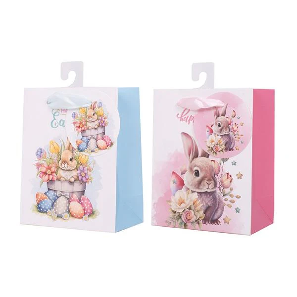 Assorted Small Easter Bunny Gift Bag - 11.1cm x 13.7cm x 6.2cm