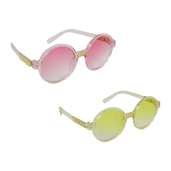 Pink / Yellow 60s Round Party Glasses