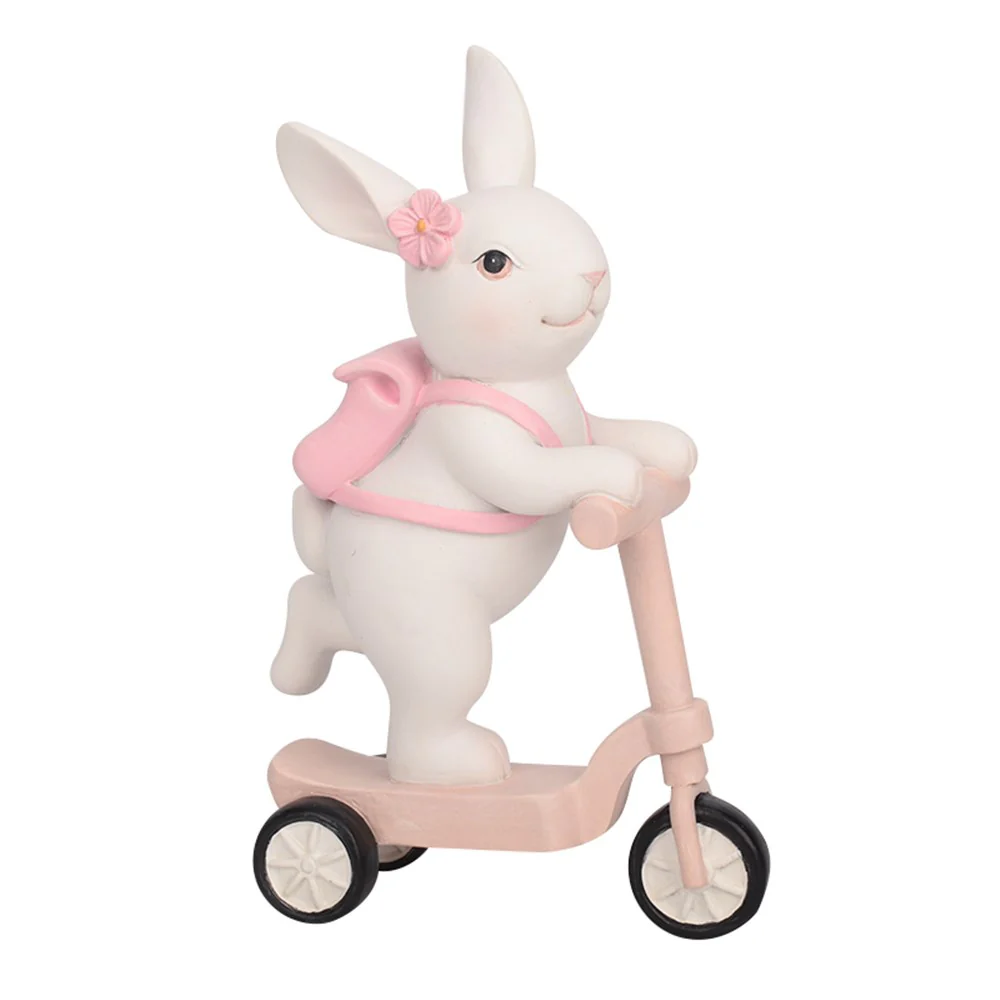 2A POLYRESIN BUNNY ON SCOOTER 10.3X5X16CM - Image 2