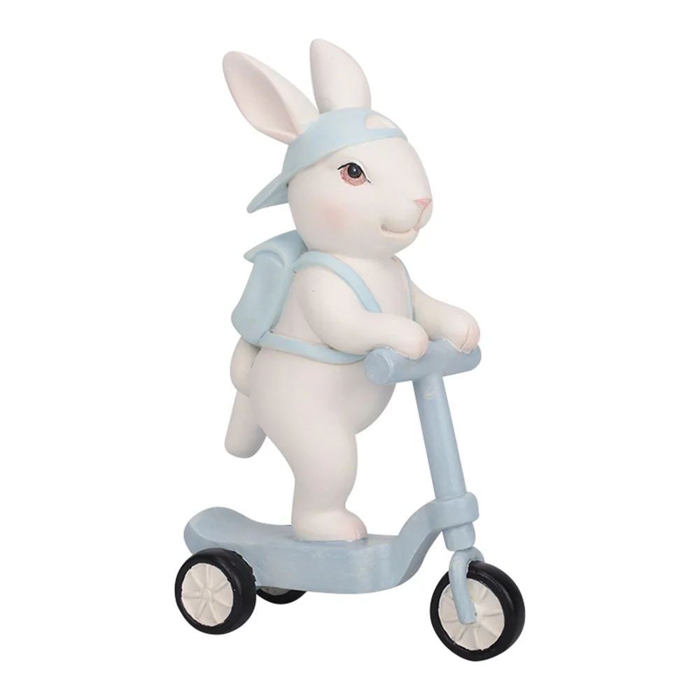 2A POLYRESIN BUNNY ON SCOOTER 10.3X5X16CM - Image 3