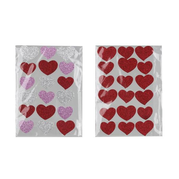 Assorted Glitter Valentine Stickers