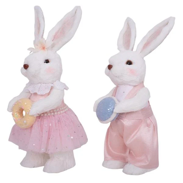 White Bunny With Macaroon & Donut - 13cm x 13cm x 33cm - Image 2