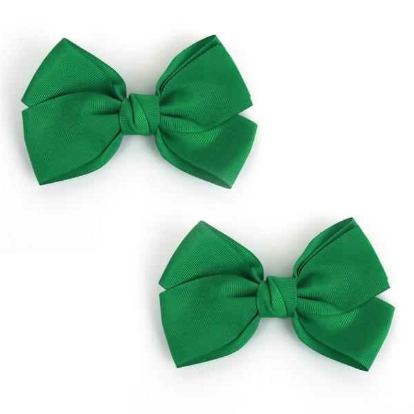 2 Pack Green Hair Clip Bow - Image 3