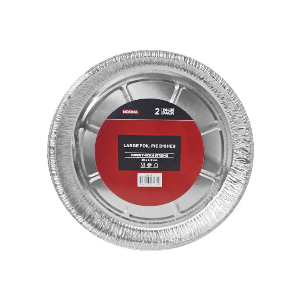 2 Pack Large Round Foil Pie Pan - 29cm x 4.2cm