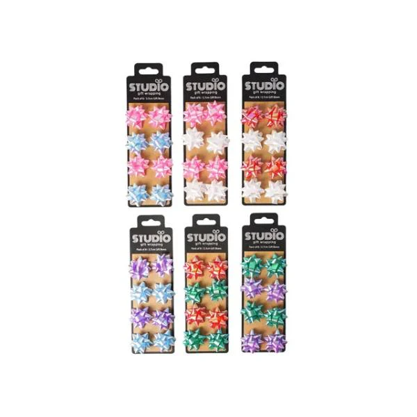 8 Pack Iridescent Bow - 3.7cm