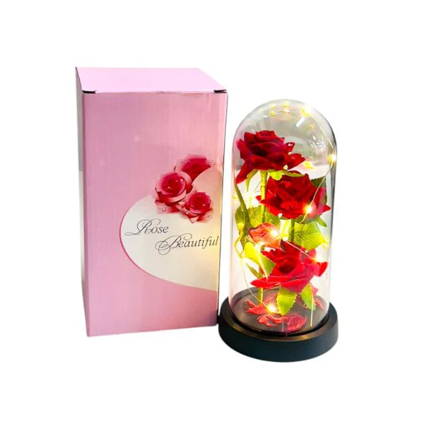 3 Forever Rose In Glass Dome With Led - Image 2