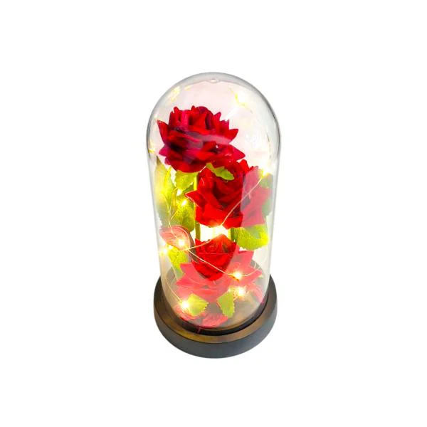 3 Forever Rose In Glass Dome With Led - Image 4