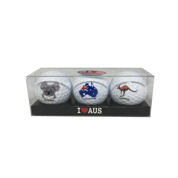 3 Pack I Love Australia Golf Balls