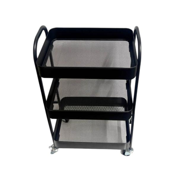 3 Tier Black Wheely Tray