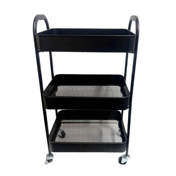 3 Tier Black Wheely Tray - Image 3