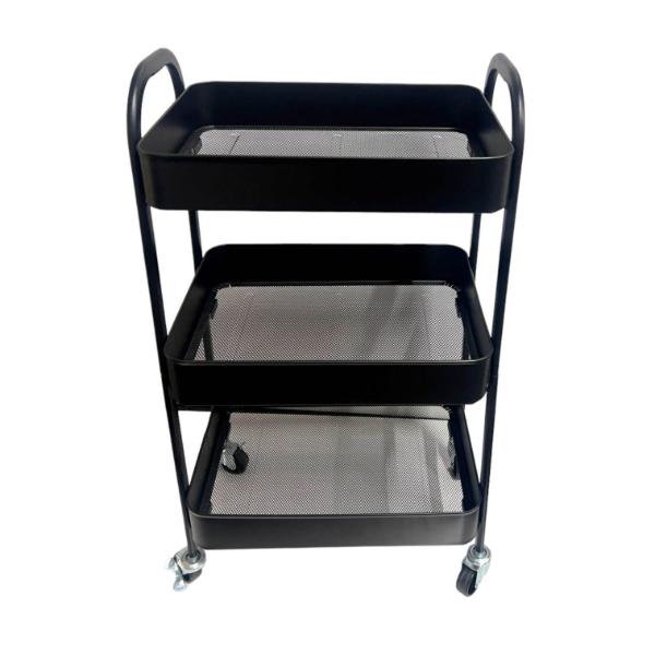 3 Tier Black Wheely Tray - Image 4