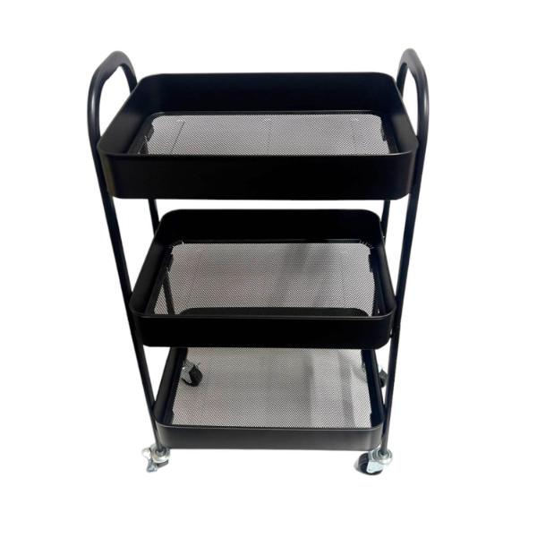 3 Tier Black Wheely Tray - Image 5