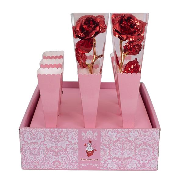Red Foil Rose In Pic Packaging - 30cm - Image 2