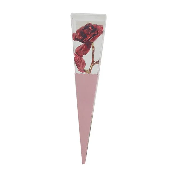 Red Foil Rose In Pic Packaging - 30cm - Image 3