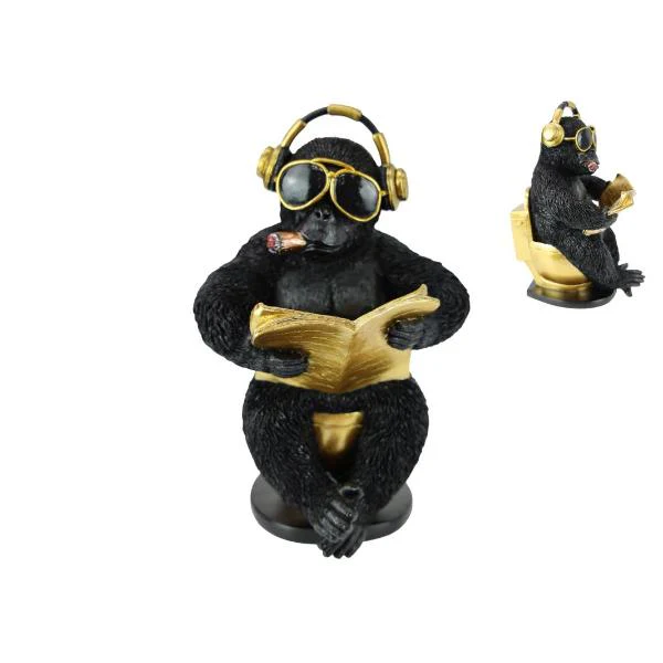 Monkey On Gold Throne - 30cm