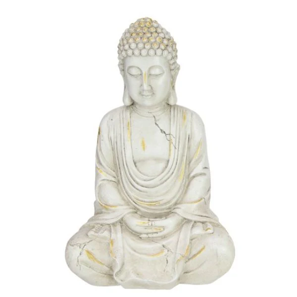 30cm White & Gold Brushed Rulai Decor Buddha 2 Asstd - Image 3