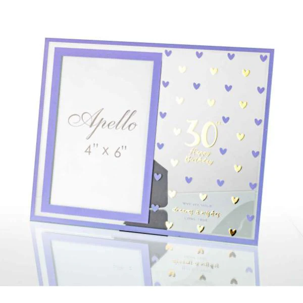 30th Sweet Hearts Glass Photo Frame - 18cm x 19cm - Image 2