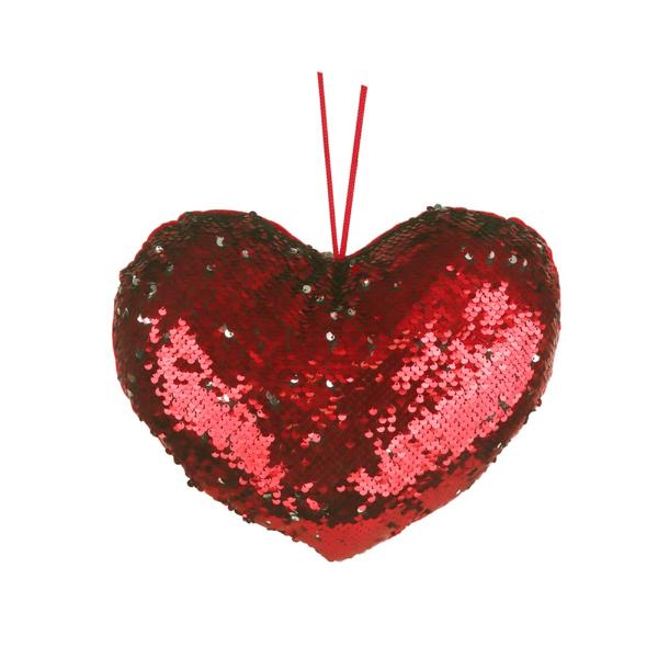 Red Sequinned Heart - 31cm