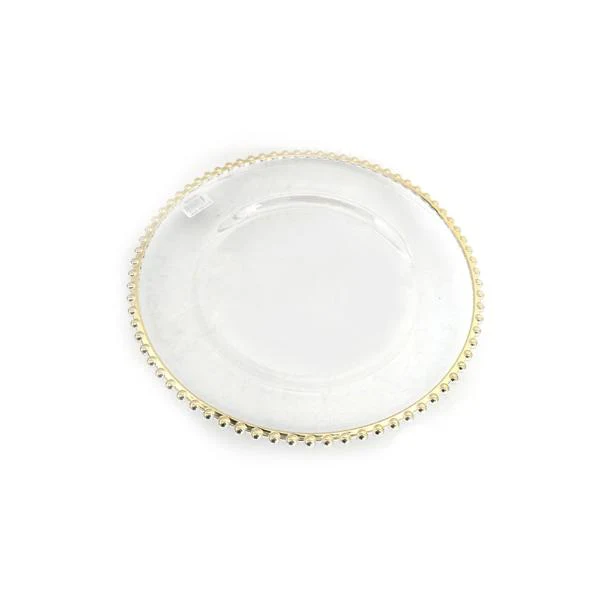 Clear Charger With Champagne Rim - 33cm