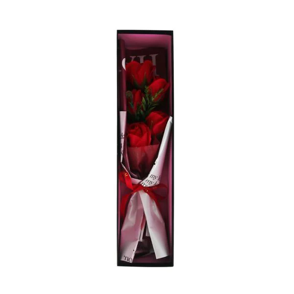 Rose Bunch In Black Window Box - 34cm