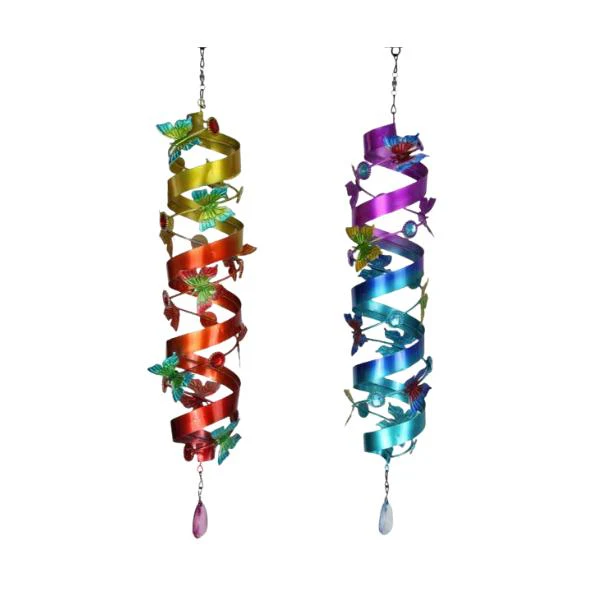 Metal Spiral With Butterflies - 36cm