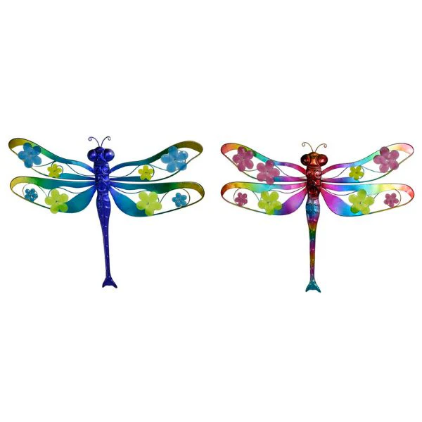 Metal Glow in The Dark Dragonfly Wall Art - 38cm