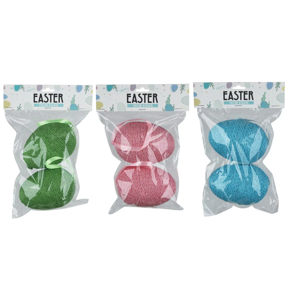 3A 2PK 7.5X10CM HANGING EASTER EGGS PINK, MINT, BLUE - Image 2