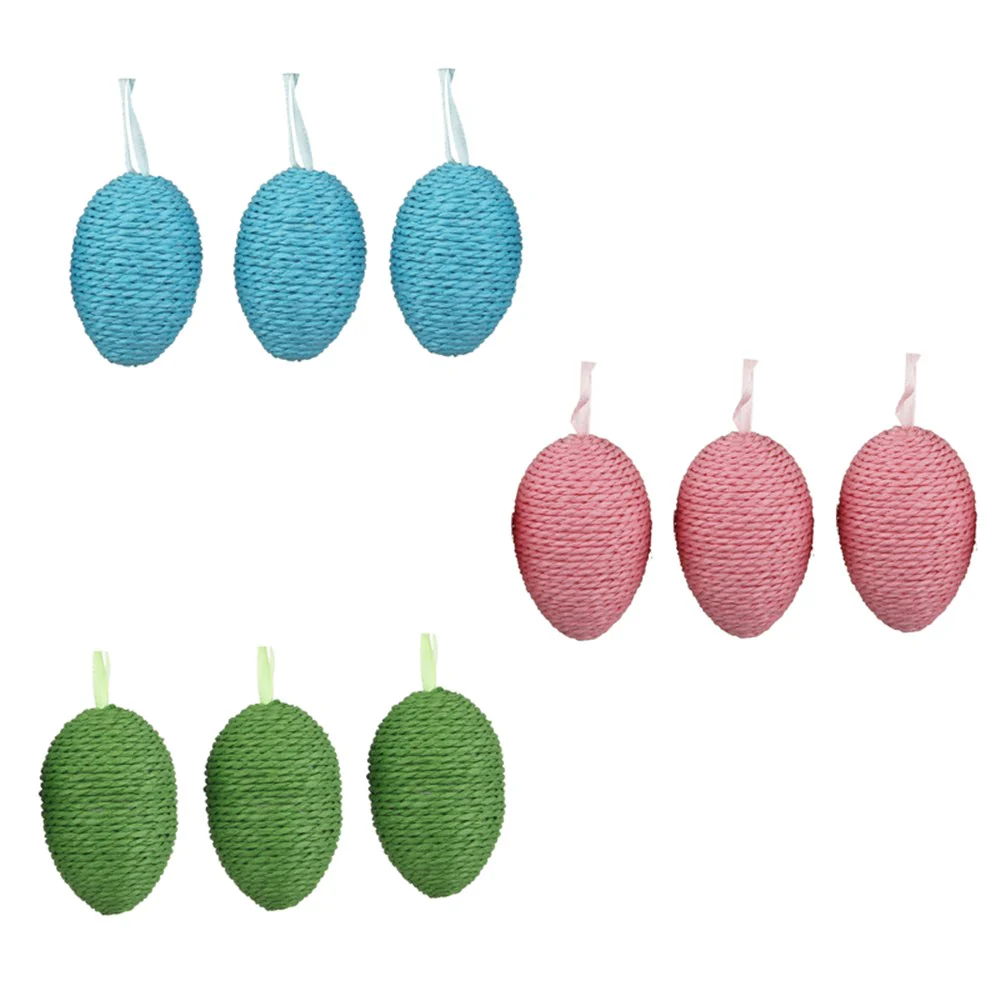 3A 3PK 4X6CM HANGING EASTER EGGS PINK, MINT, BLUE