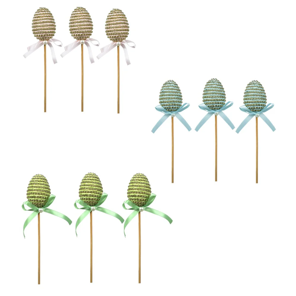 3A 3PK 5CM EGG W/16CM PICK MINT, BLUE, PINK