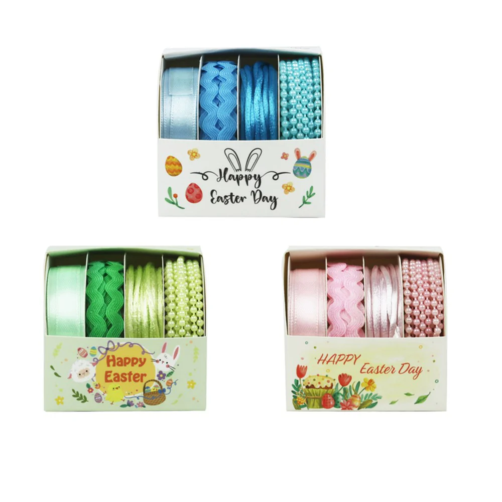 3A 4PK X 2M EASTER RIBBON BLUE, PINK, GREEN