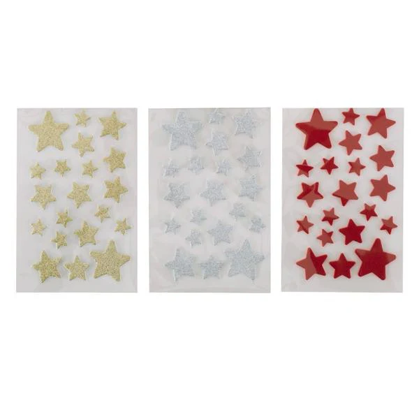 20 Pack Glitter Star Stickers