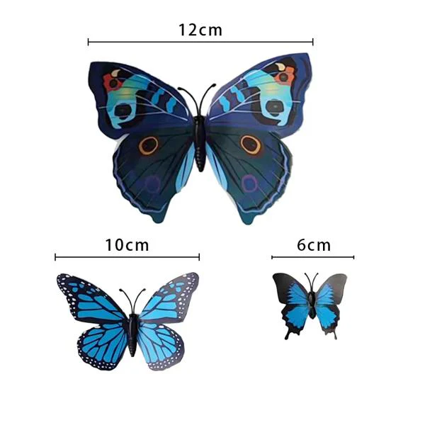 12 Pack 3D Blue Magnet Butterfly Decorations - Image 4