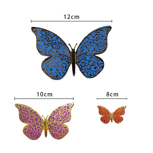 12 Pack 3D Blue Magnet Butterfly Decorations - Image 5