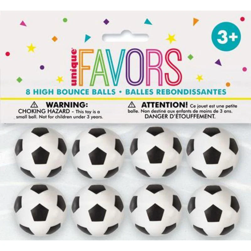 8 Pack 3D Soccer Bouncy Balls