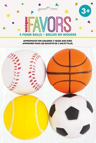 4 Pack Sports Foam Balls