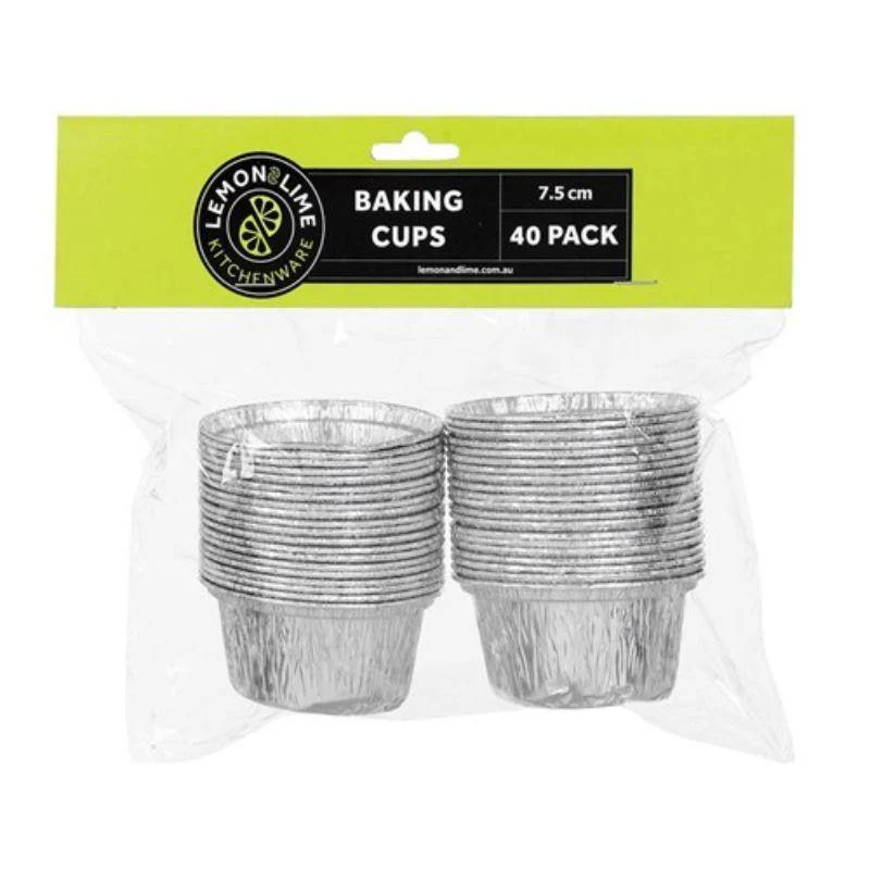 40 Pack Foil Baking Cups - 7.5cm