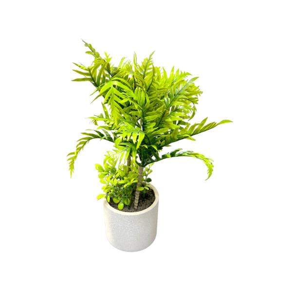 White Potted Left Plant - 40cm - Image 2