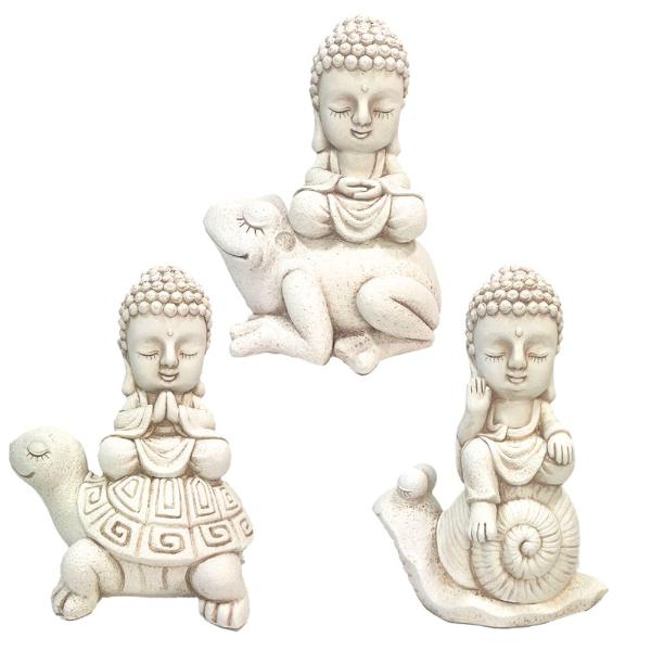Magnesium Oxide Buddha On Elephant 43.5cm