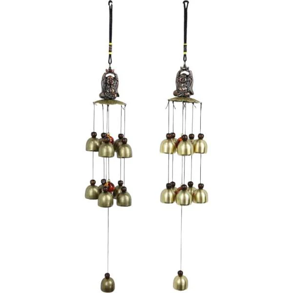Lucky Buddha Gold Bell Wind Chime - 47cm