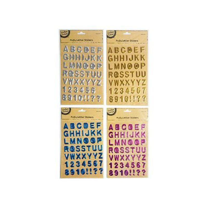 48 pack Puffy Letter Stickers - 16.5cm x 28.9cm